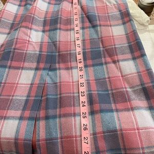 Vintage Miss Pendleton High Waist Skirt Plaid Pink Blue Tartan Long Virgin Wool